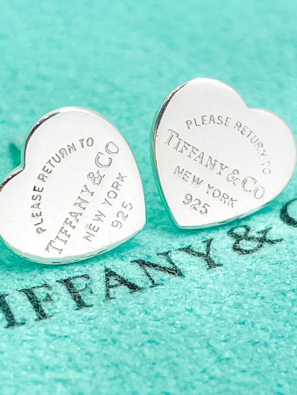 Tiffany & Co. Return Tiffany Mini Heart Stud Earrings Sterling Silver NO BACKS